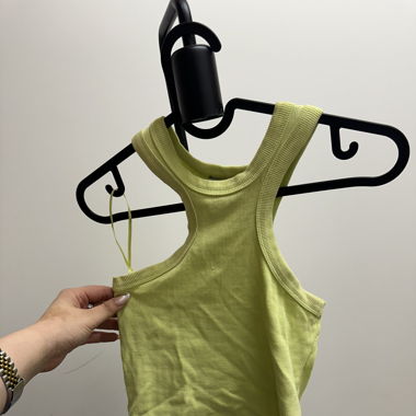 ZARA Ribbed Tanktop in Neon-Gelb – Größe S