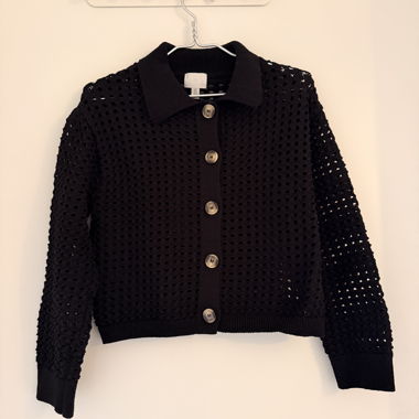 Cardigan nero traforato