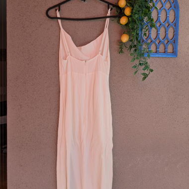 Abito slip midi bianco con spalline