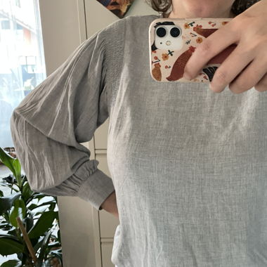 Opus Bluse Grau, Viskose, Gr. 42