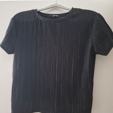 Pleated Black T-Shirt