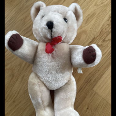 Beige plush teddy bear, approx. 30 cm, new