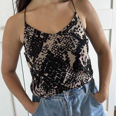 Top stampato con brevi spalline - Taglia XS