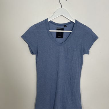 G-STAR RAW Blauer V-Ausschnitt-Tee