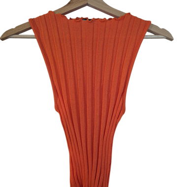 Orange ribbed Zara top Size S