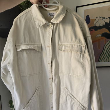 Jacke Jeans Beige / Off White / Oversized