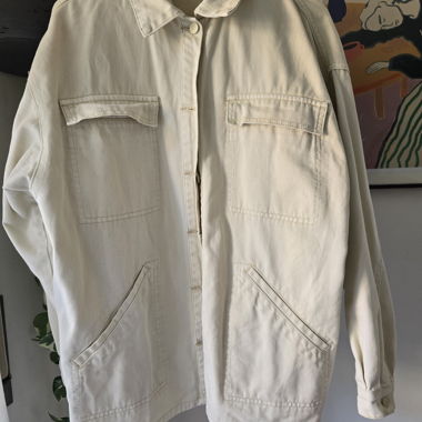 Jacke Jeans Beige / Off White / Oversized