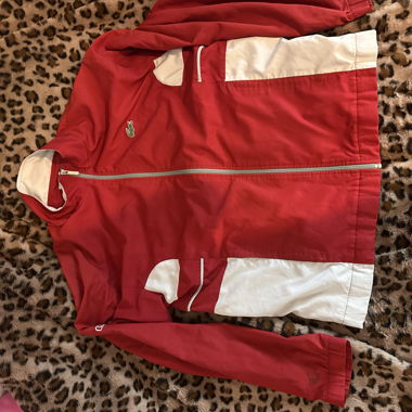 Giacca da tuta Lacoste rosso/bianco