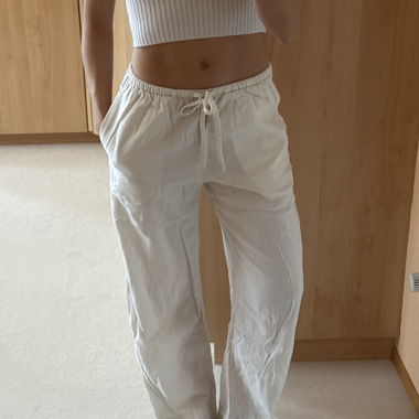 Pantalon en tissu blanc
