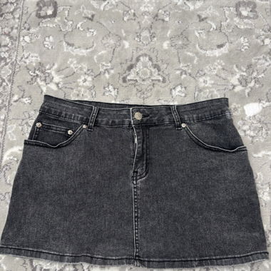 Schwarzer Denim-Minirock