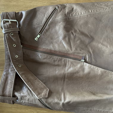 Jupe marron en simili cuir
