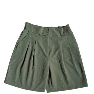 Green Loose Pleated Shorts