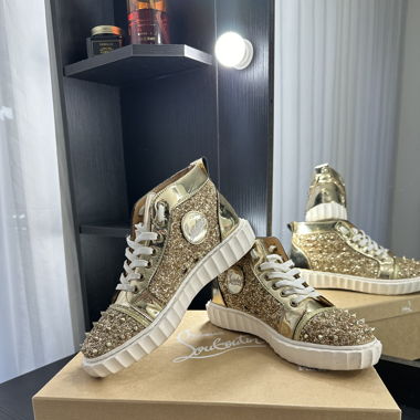 Christian Louboutin Gold Glitter 
