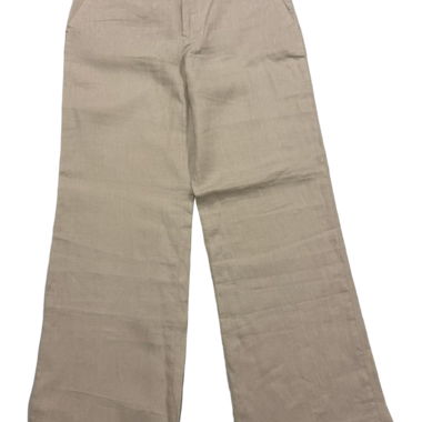 Zara Linen Pants Size 40 Cream Belt