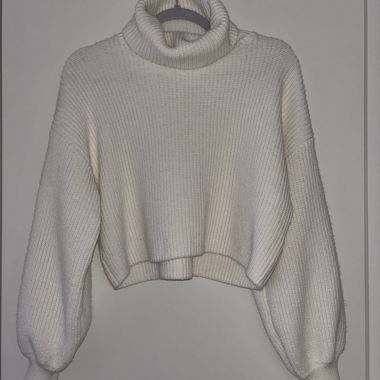 Crop turtleneck sweater