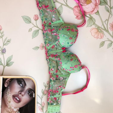 Green Lace Corset Bra