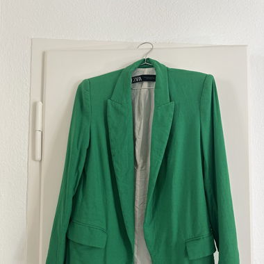 Blazer vert Zara (lin/viscose)