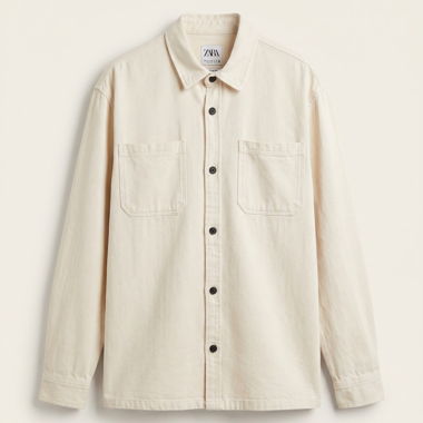 ZARA Beige Shirt Jacket M