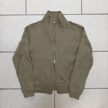 Giacca in maglia con zip verde oliva