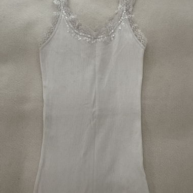 Hollister Y2K white lace trim tank top