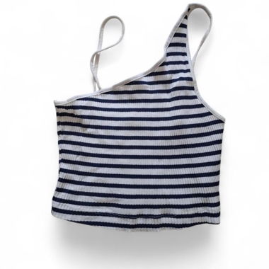 Gestreiftes One-Shoulder Top