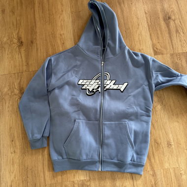 Felpa con zip blu