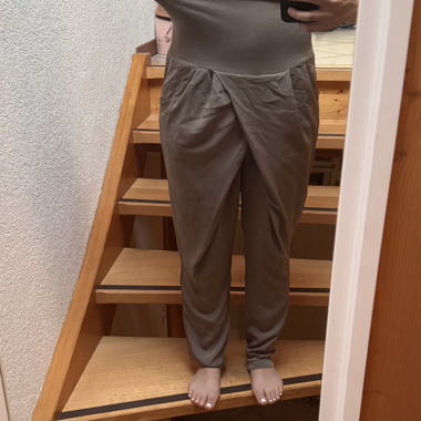 Taupe Damen Yogahose / Umstandshose