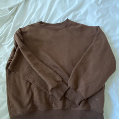 brown sweatshirt