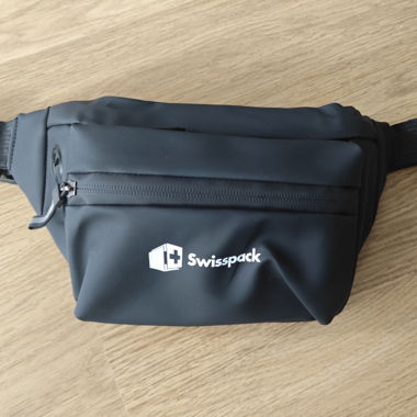 Schwarze Swisspack Bauchtasche