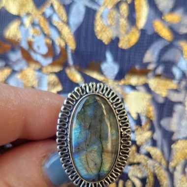 Bague réglable avec labradorite / adjustable ring