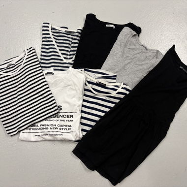 Set di T-Shirt Zara 7 pezzi nero bianco Basic