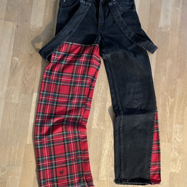 Jeans Levi's 550 avec plaid DIY