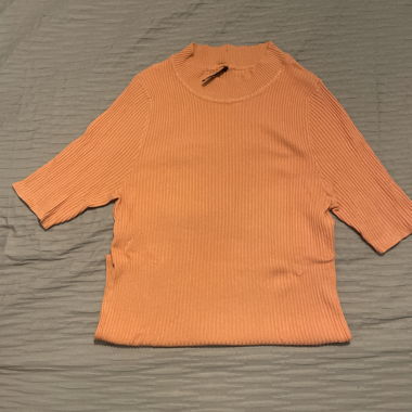 Orange Ribbed Top