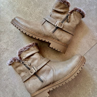 Stivaletto invernale classico alla caviglia taupe