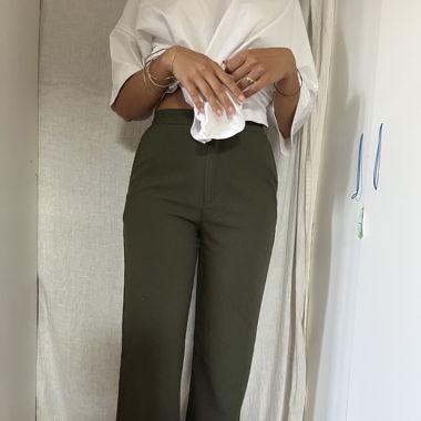 Pantalon droit kaki