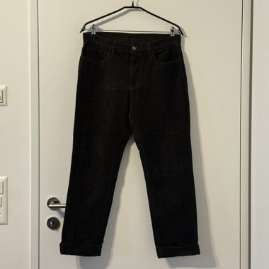 Pantaloni in velluto a coste verde scuro