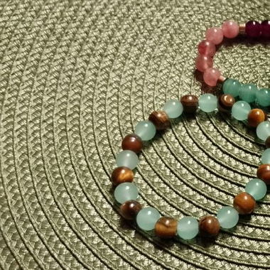 3er Set Armbänder aus Mineralsteinen