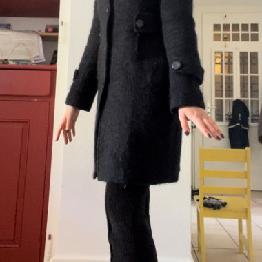Cappotto nero in lana