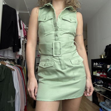 Aermelloses Kleid Minzgrün