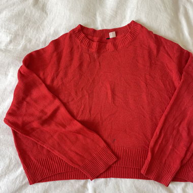 Maglione in maglia rosso