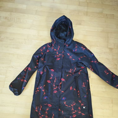 Raincoat Black Flowers