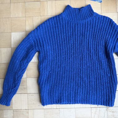 Electric blue turtleneck