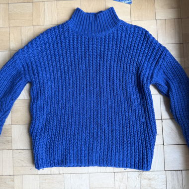 Electric blue turtleneck
