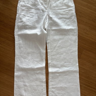 Pantalon en lin blanc Gr. 36