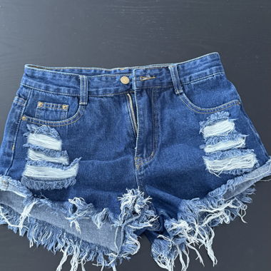 Ripped Denim Shorts