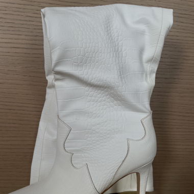 White heeled boots