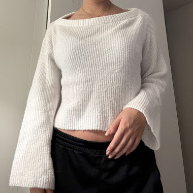 weisser Kuschelpullover H&M