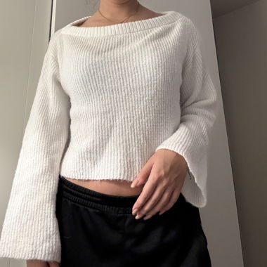 weisser Kuschelpullover H&M