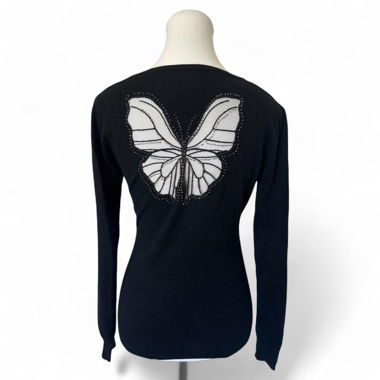 Black Vintage Butterfly Sweater (S)