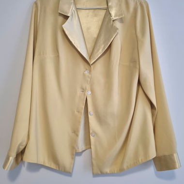 Vintage Butter Yellow Satin Blouse